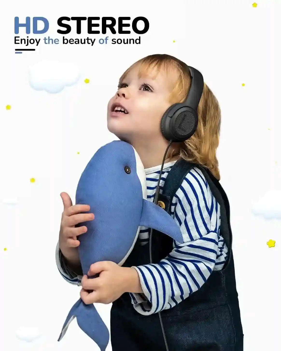 Kids Wired Headphones with Microphone - Foldable Over-Ear Tidesmit Tidesmit