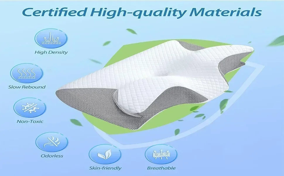 Memory Foam Butterfly Neck Pillow for Cervical Spine and Neck Support Relaxation Treatment Tidesmit