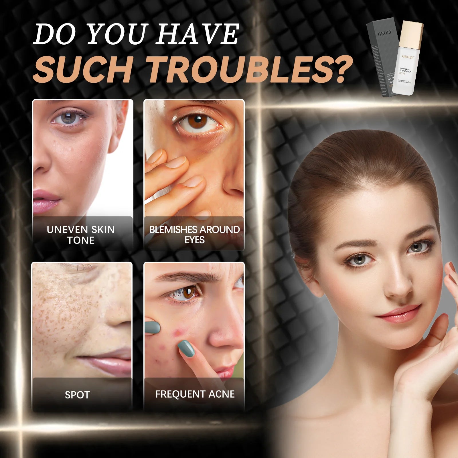 Tidesmit color changing foundation texture detail showing oil-control hydrating face makeup with longwearing finish