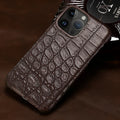Crocodile Leather iPhone Case: Military-Grade Shock Protection brown 2 Tidesmit