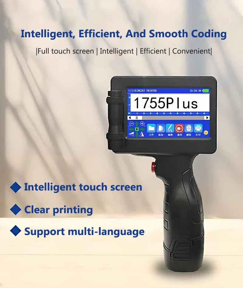 12.7mm Portable Printers Mini Handheld Inkjet Printer Text QR Code Barcode Batch Number Logo Image Date Pattern Printing Machine
