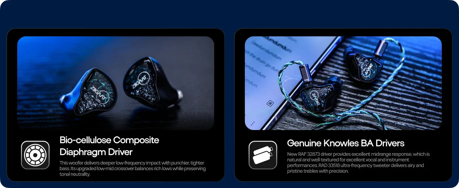 ZiiGaat Odyssey 2 Hybrid IEMs 1DD 3BA Audiophile Audio by Tidesmit Tidesmit