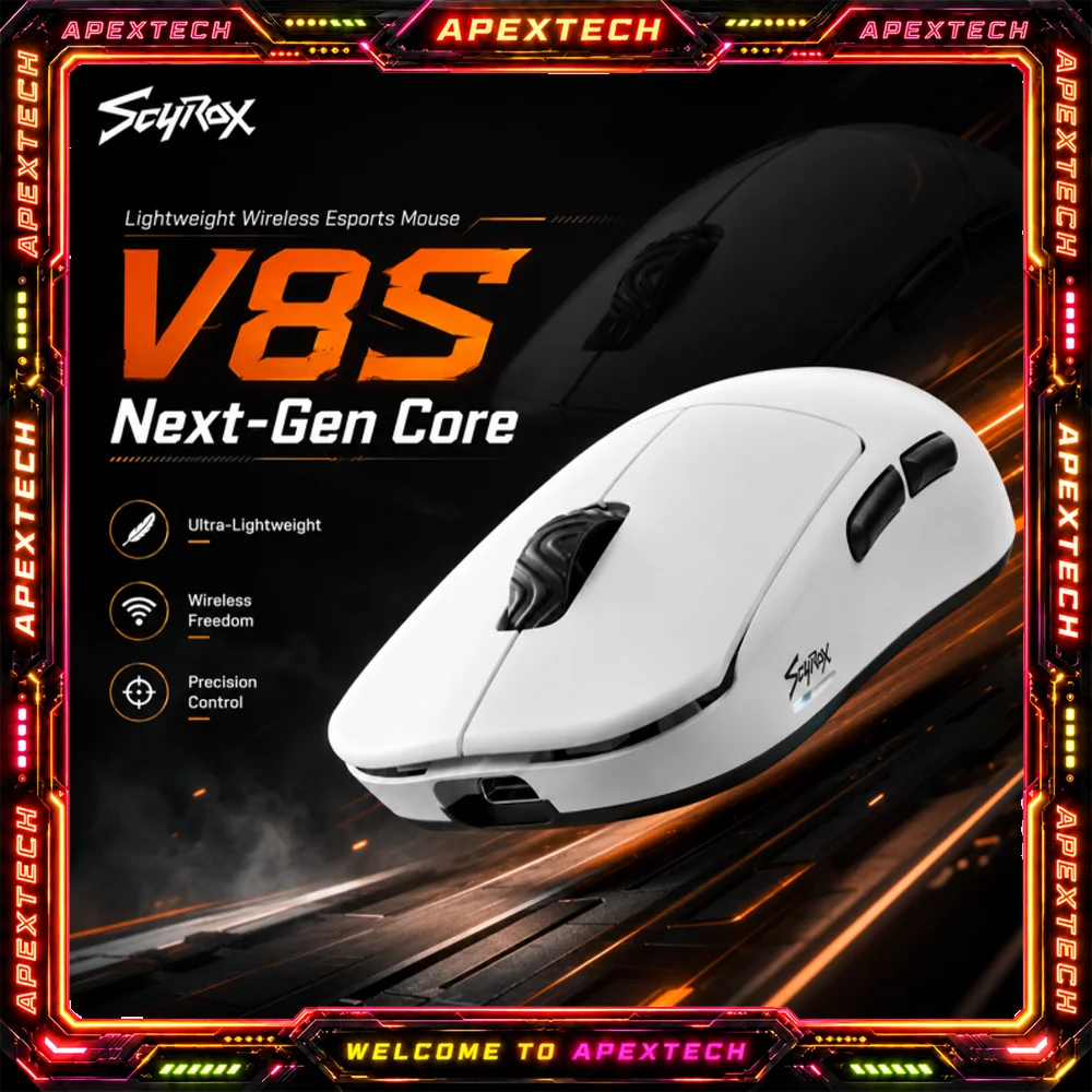 Scyrox V8S 40g Ultra-Light Wireless Gaming Mouse Tri-Mode 30000DPI PAWNEXT ONE RGB Macro FPS Esports Lightweight Mouse Gifts