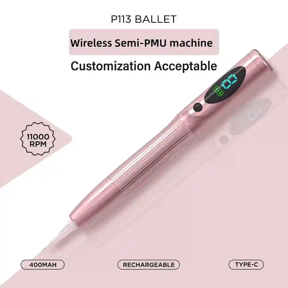 Wireless PMU Machine for Lips & Eyebrows - Professional Pink Device Permanent Makeup Machines Tidesmit