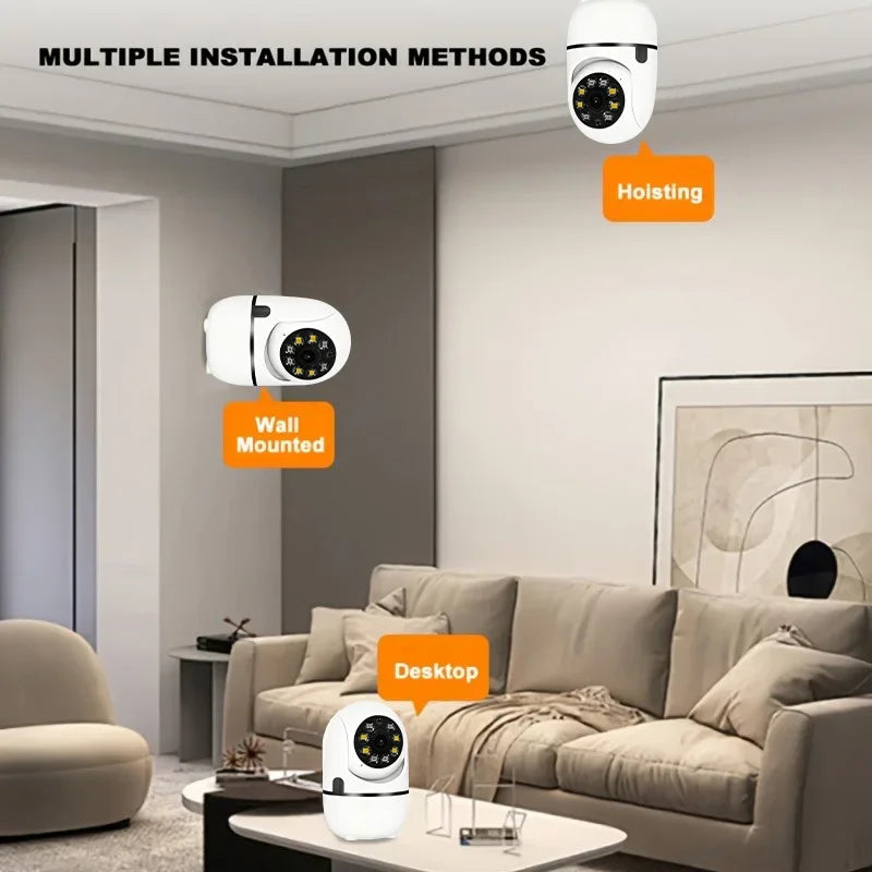 PEGATAH 2K 360° PTZ Home Security Camera Automatic Tracking AI Human Detection Night Vision Video Surveillance Monitor O-Kam Pro