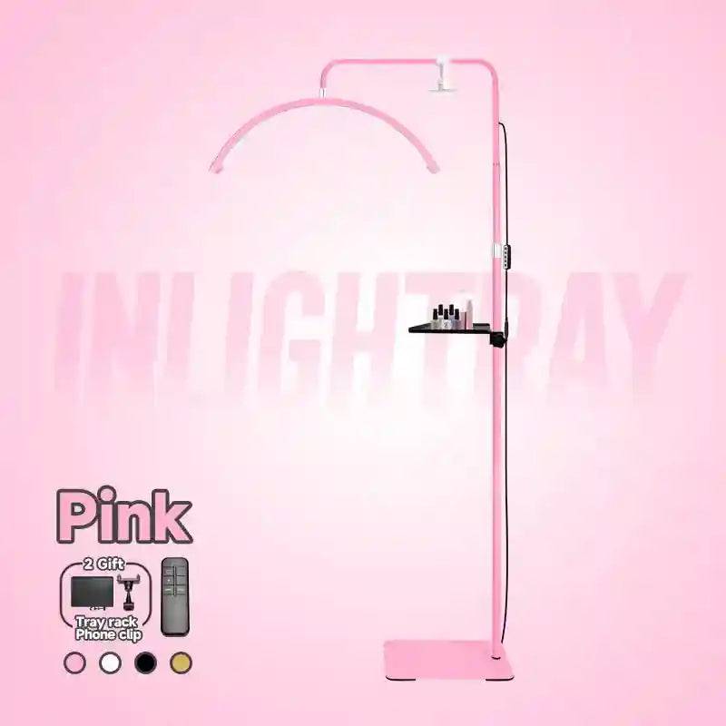 LED Eyelash Extension Light - Adjustable Half Moon Beauty Lamp Pink Standard China Mainland Tidesmit