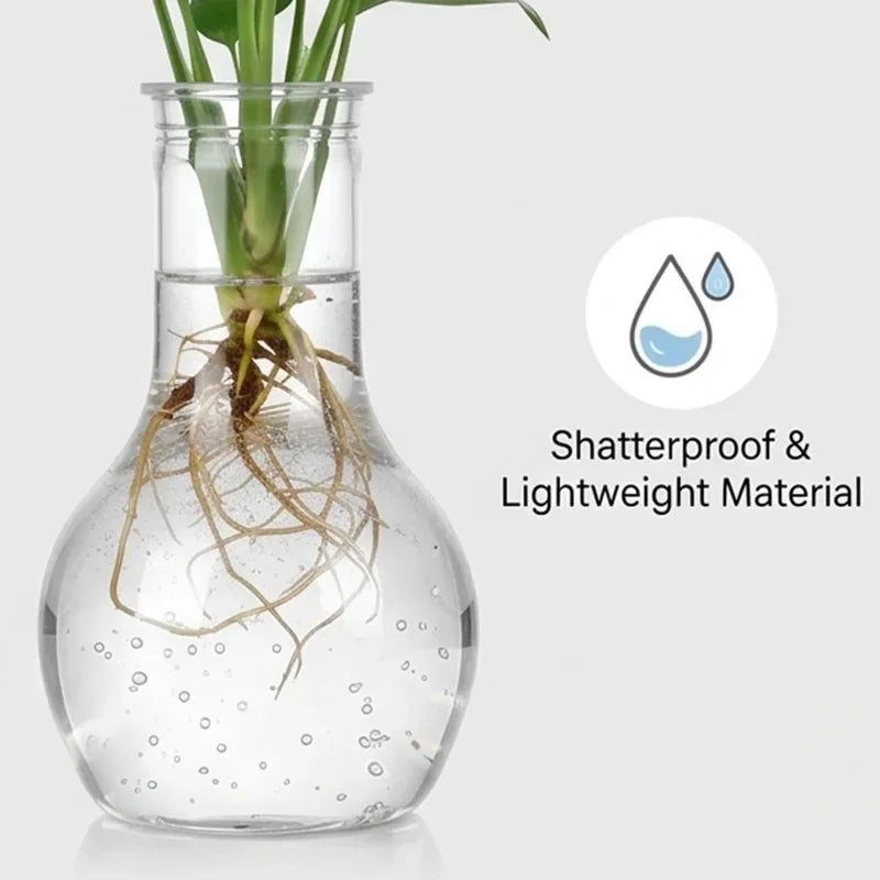 1/5x Transparent Hydroponic Flower Pot Planting Rooting Container Tabletop Plants Bonsai Office Table Home Gardening Decoration