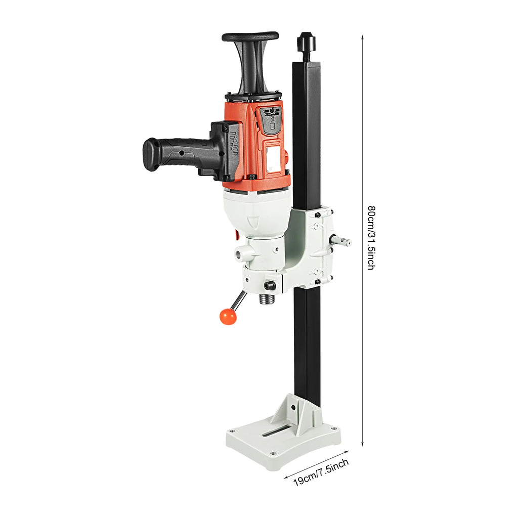 2200W Vertical Handheld Dual Use Diamond Core Drill CD-S2200-180A EU 220V 1200RPM Copper Water Seal Max 180mm Drilling Diameter Adjustable Bracket Red Concrete Wall Drilling Industrial Construction Power Tool