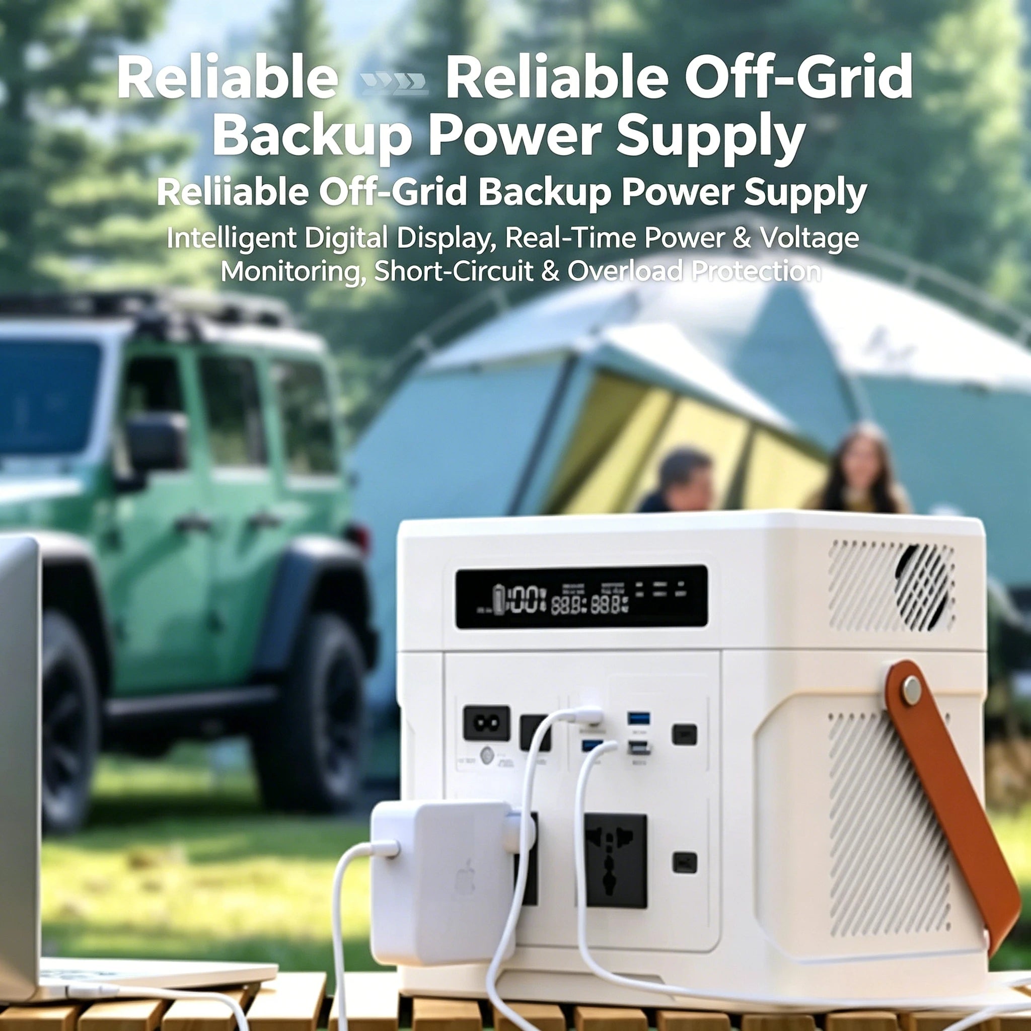 1000W Portable Solar Power Station Car Jump Starter Outdoor Camping Emergency Power Supply