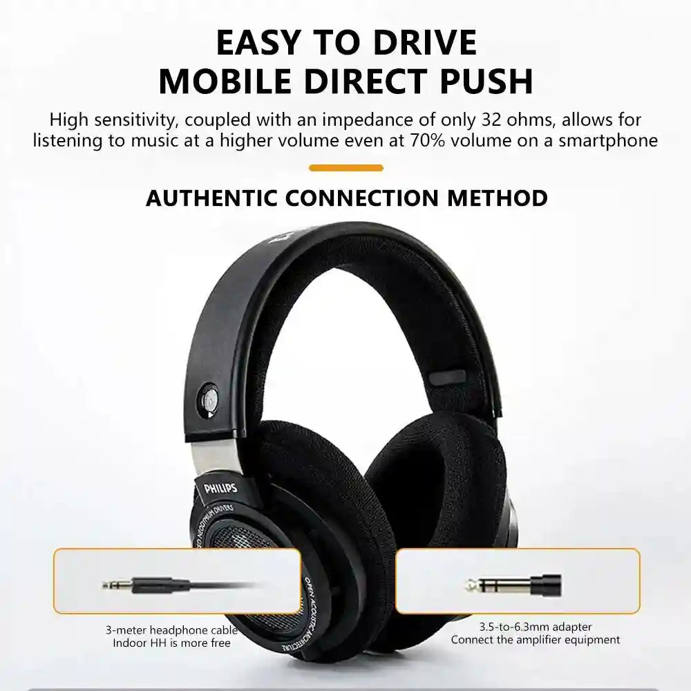 Wired HiFi Over-Ear Studio Monitor Headphones - Precision Sound Black Tidesmit
