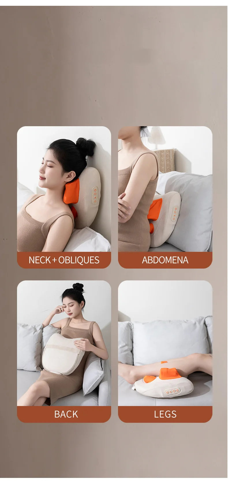 Electric Massager with Heat Therapy for Targeted Deep Tissue Muscle Relief Massage Cushion Tidesmit