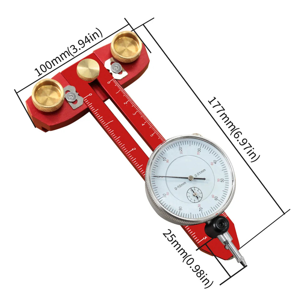 Table Saw Alignment Gauge Jig Guide with Dial Indicator For Aligning Calibrating Work Shop Machinery Like Table Saws Band Saws