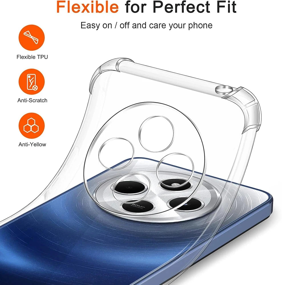 Redmi 14C & Poco C75 Clear Shockproof Case - Slim Military-Grade Protection Tidesmit