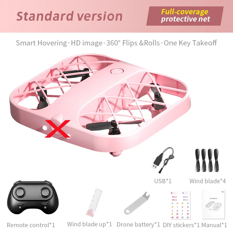 Mini Foldable Camera Drone with 8K Resolution - Portable RC Quadcopter no camera pink Tidesmit