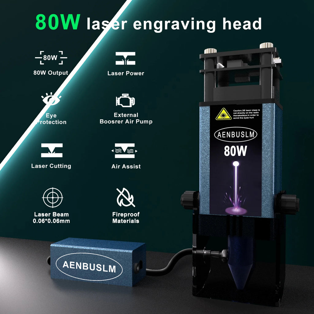 AENBUSLM 40W 80W Laser Engraving Head 450nm Blue Light Laser Module CNC Laser Cutting Machine DIY Engraver Woodworking Tools