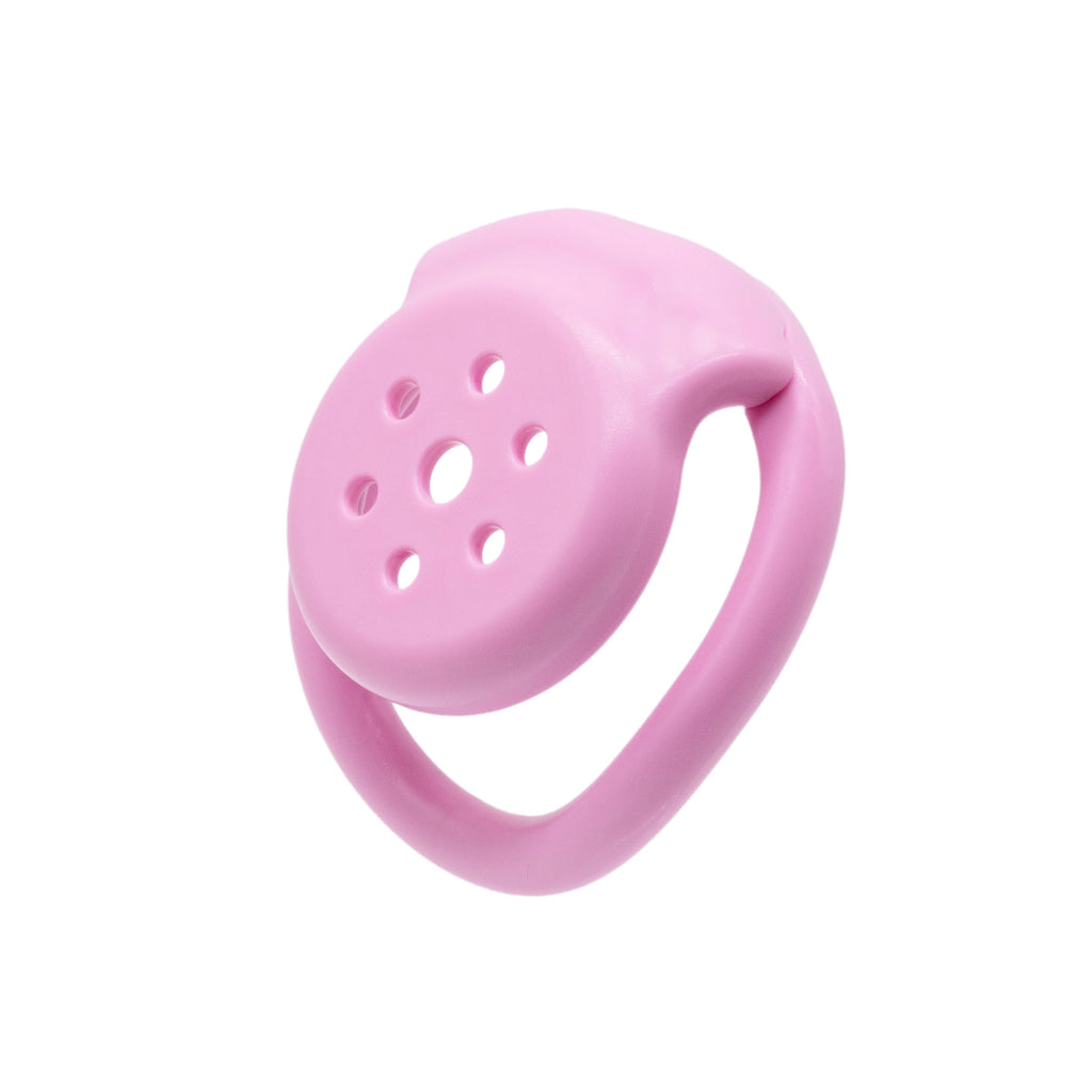 Tidesmit 6-hole flat chastity device with internal lock, compact mini CB cage for secure male bondage.