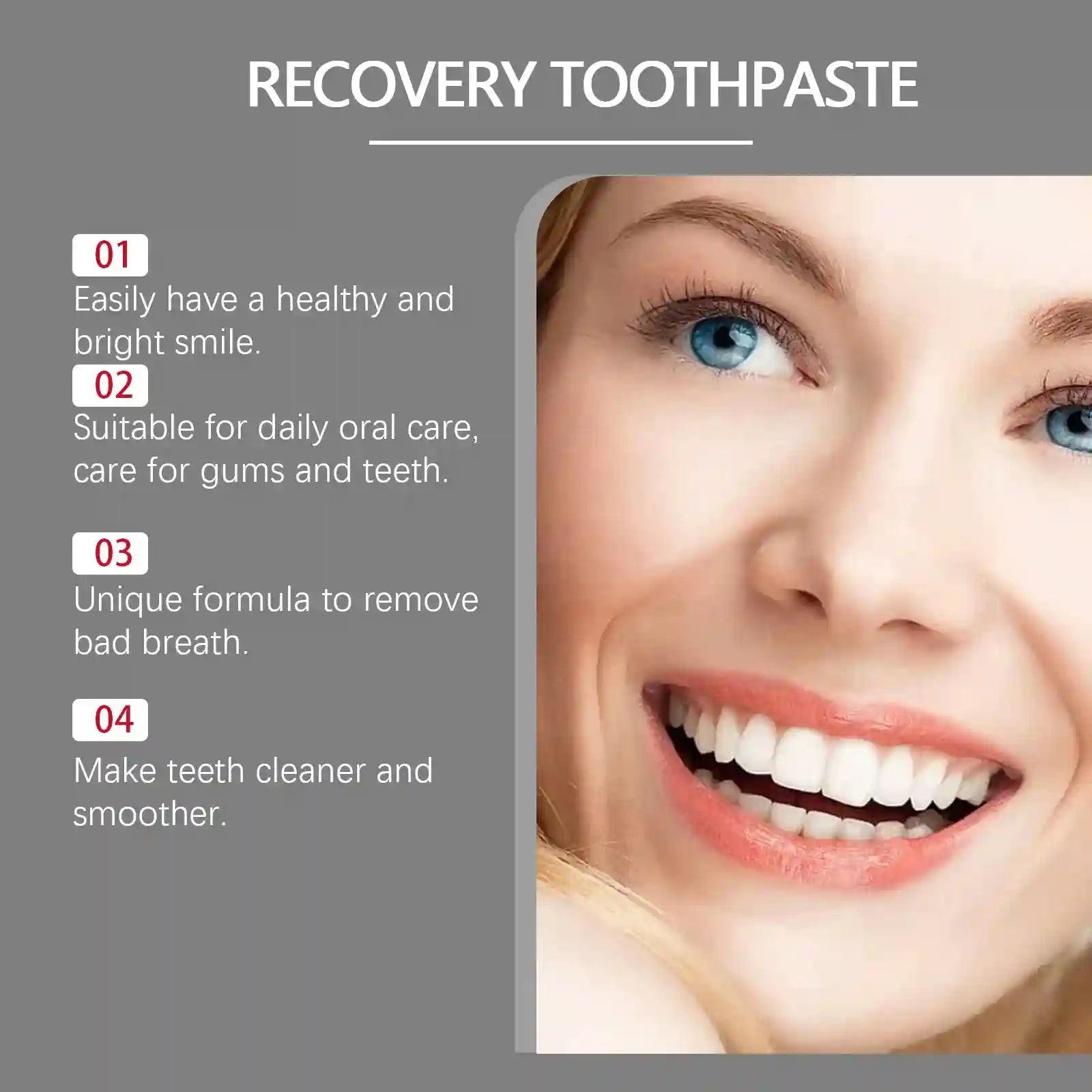 Tidesmit Nano Hydroxyapatite Toothpaste for teeth whitening, tartar control, and dental plaque removal.