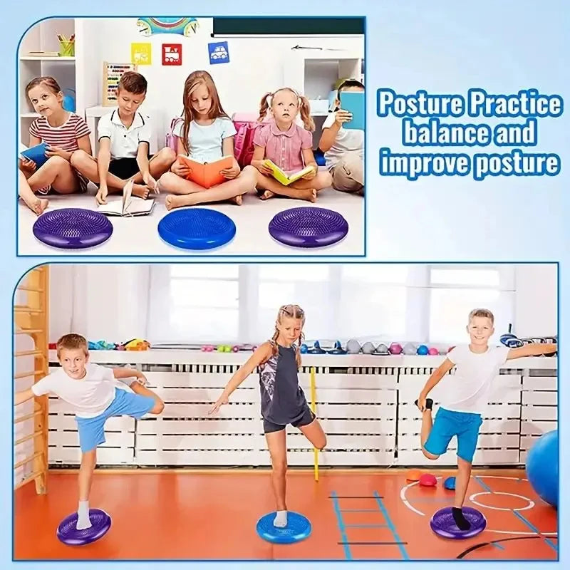 Anti-burst Inflatable Balance Pad Thickened Massage Cushion Yoga Fitness Mat for Home Pilates Workout