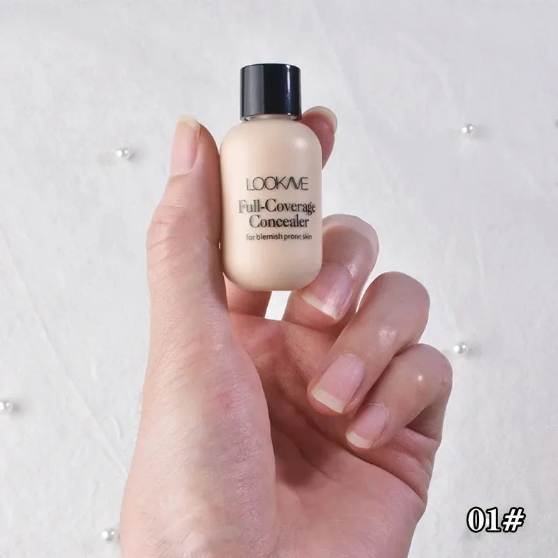 Tidesmit full cover liquid concealer for dark circles showing creamy texture and waterproof makeup foundation finish