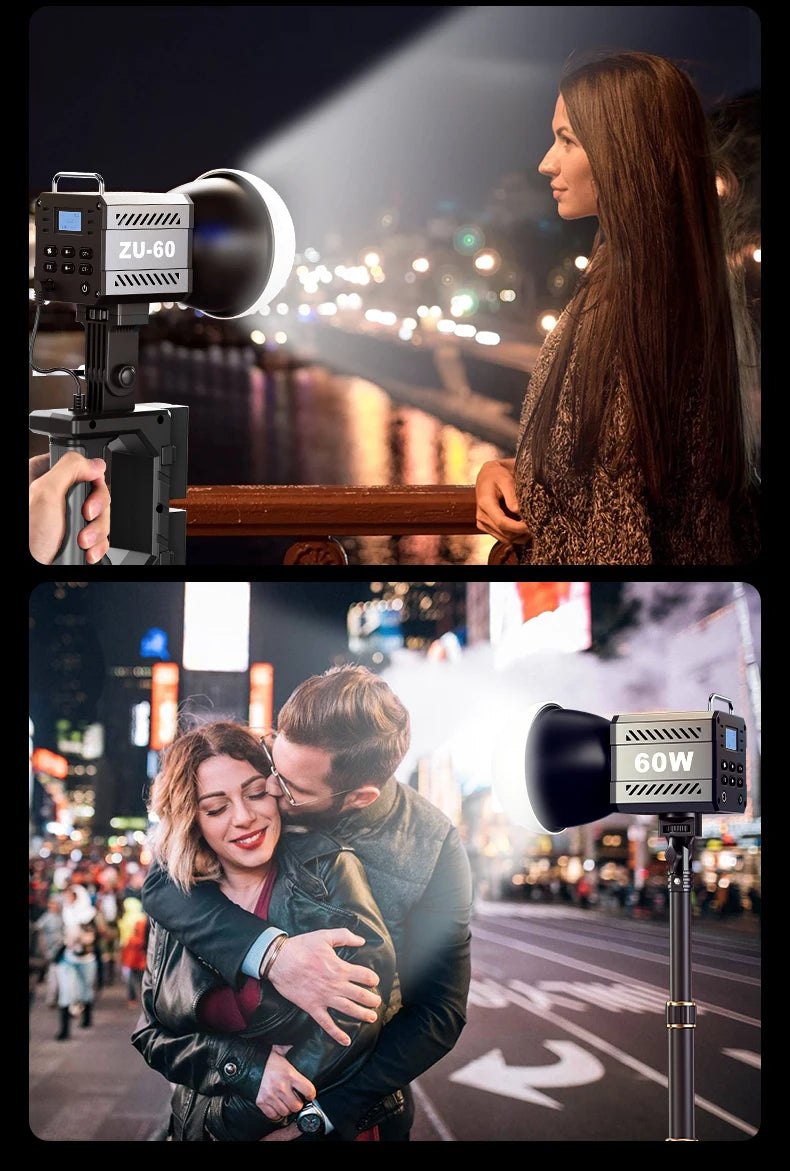 LED Video Light 60W-80W Bi-Color COB Studio Lamp for Content Creation Tidesmit