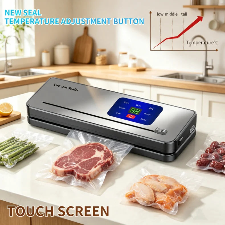 2026 Portable Wireless Vacuum Sealer, Rechargeable Food Sealing Machine with Multi-Pack Vacuum, Countdown Display & Waterproof T