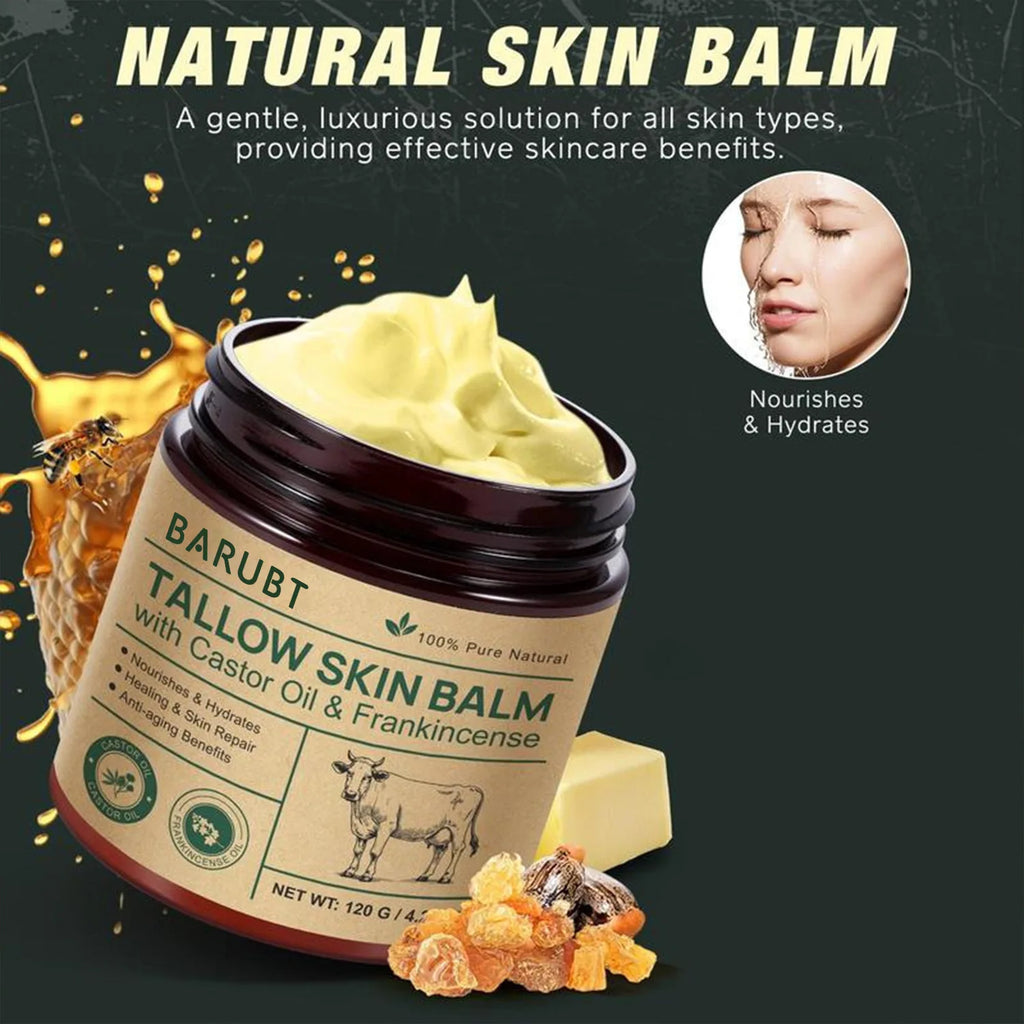 Natural Tallow Face Moisturizer Beeswax Grass-Fed Whipped Tallow Honey Cream Moisturizing Nourish Fast Absorbing Body Skin Care