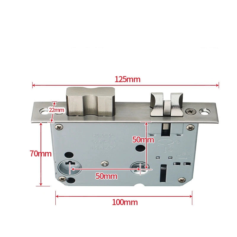 EGFirtor Metal Stainless Steel Electronic Lock Body 5050 Mortise For Tuya Face Recognition Fingerprint Smart Door Lock