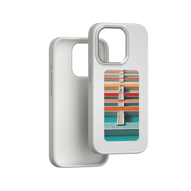 NFC Ink Screen Phone Case for iPhone | DIY Display & Drop Protection grey Tidesmit