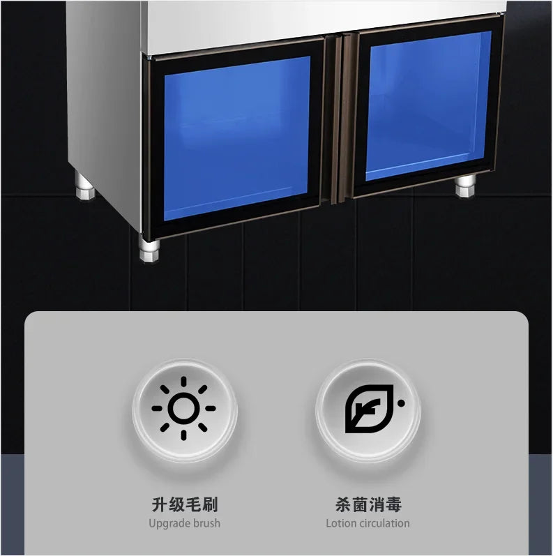 Tidesmit ZC commercial shoe washing machine side view showing semi-automatic laundry cycle controls and drain system