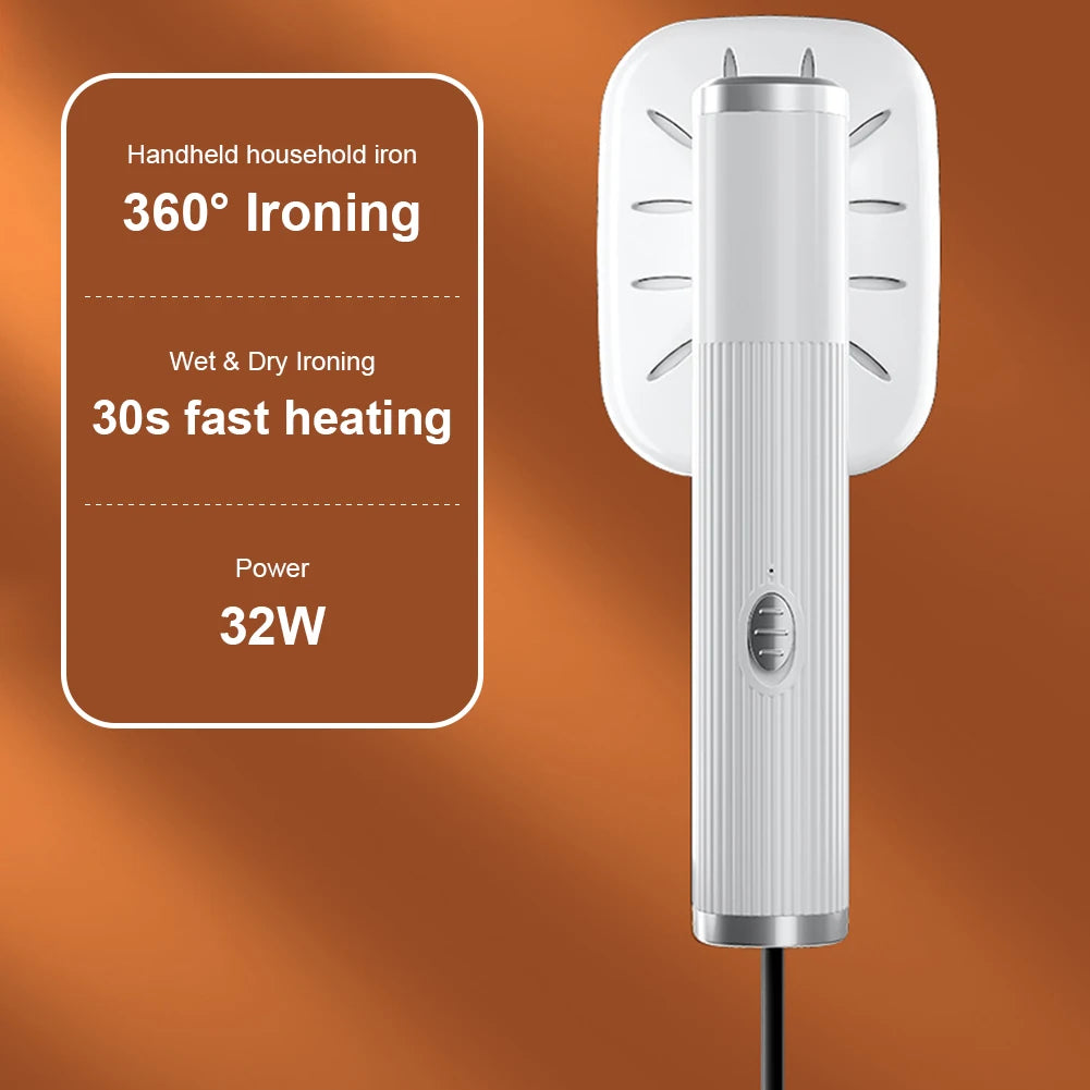 Tidesmit 2025 portable mini steam iron featuring 360-degree rotating handle for versatile handheld garment steaming.