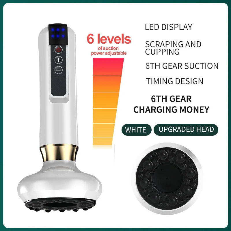 Electric Cupping Massager with Infrared Heat - 12 Gear Muscle Relief Body Shaping Massage Equipment 6Gear White China Mainland Tidesmit