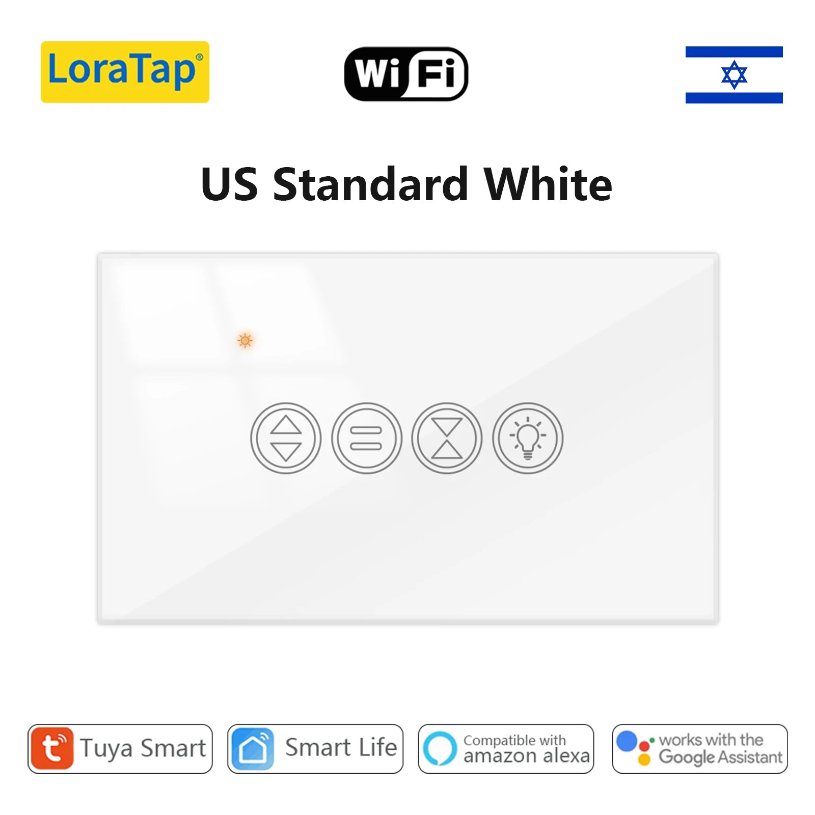 Smart Roller Shutter Switch - WiFi App-Controlled for Alexa & Google Home White Switch Tidesmit
