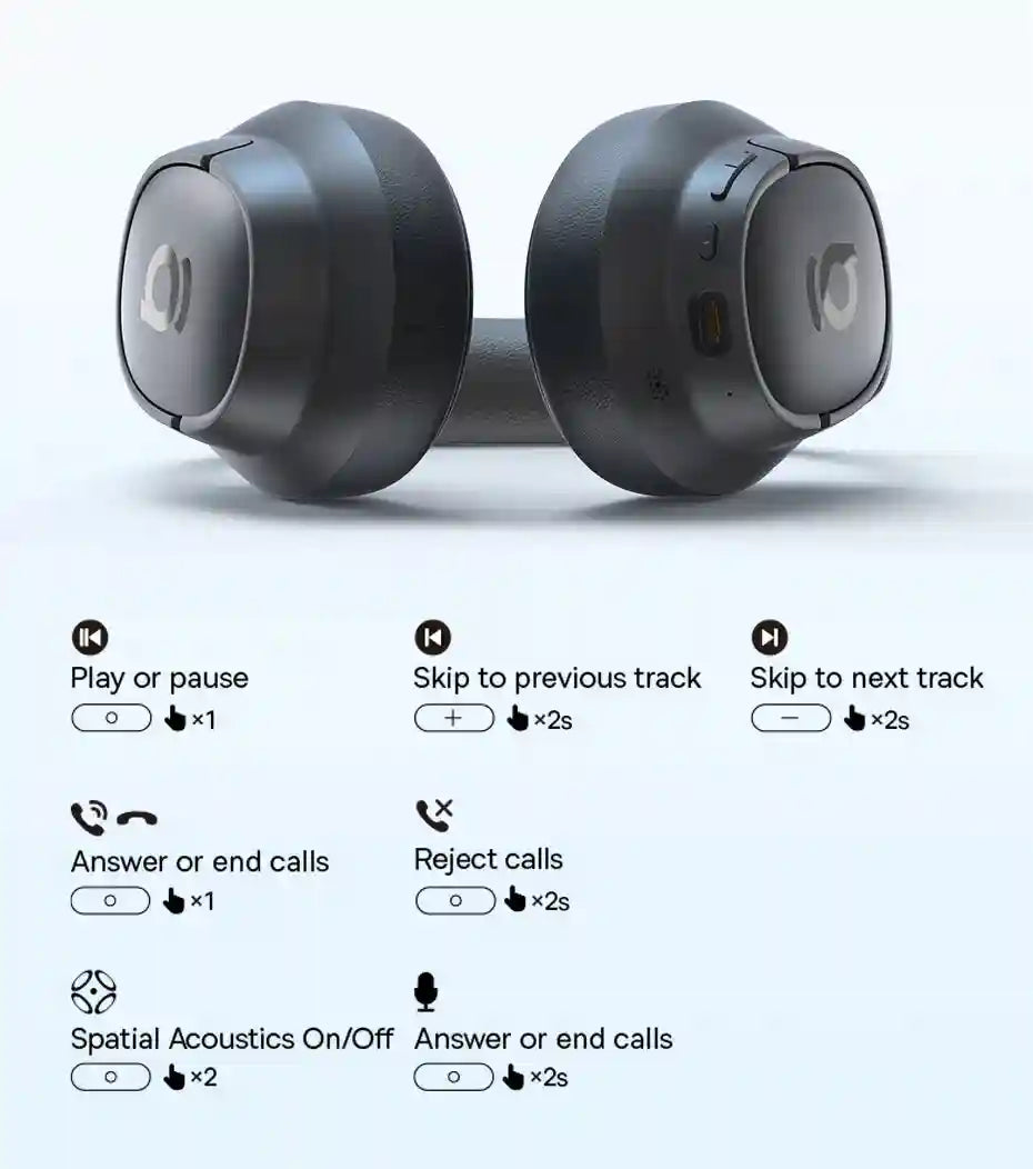 Wireless Headphones Over-Ear with 80-Hour Battery Life | Tidesmit Tidesmit