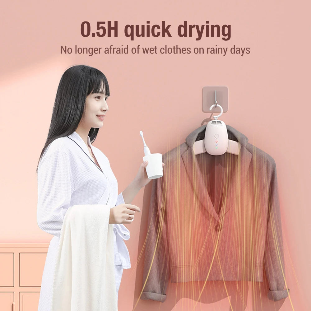 Tidesmit portable foldable electric clothes dryer with UV sterilization features for travel, compact laundry heater