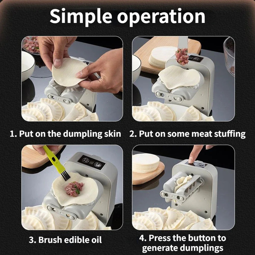 Tidesmit automatic electric dumpling maker machine showing internal press mold mechanism for ravioli and empanadas