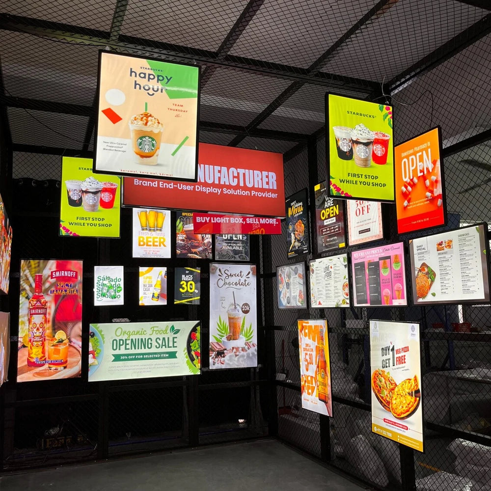 A1 A2 A3 A4 Ultra-thin Illustration LED Screen Poster Display Light Box Cafe Fast Food Menu Board Aluminum Frame Light Deco Lamp