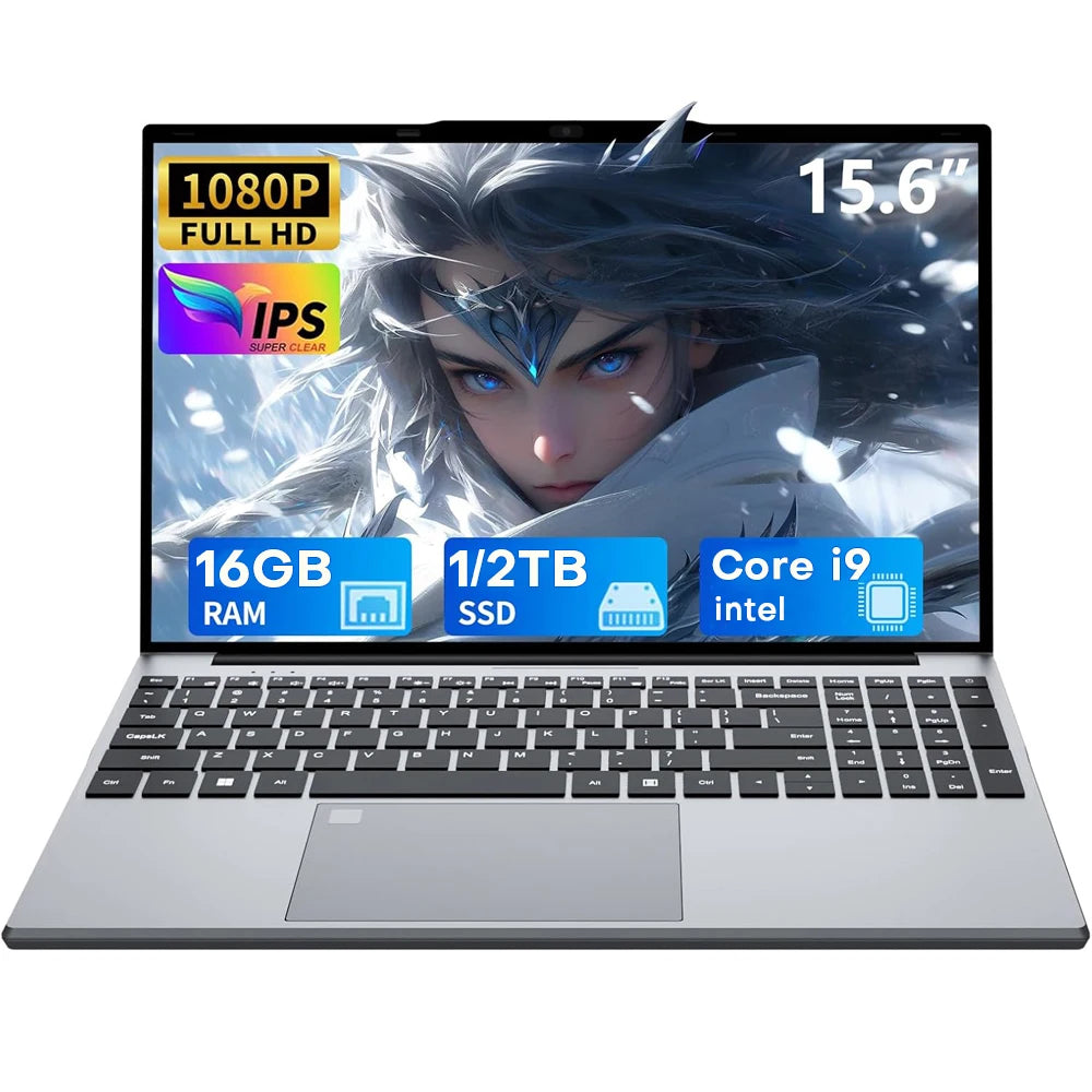 New 15.6" Intel Core i9 10980HK Gaming laptop Windows 11 PC Gamer 16GB RAM 1TB SSD Fingerprint Unlock Backlight Office Computer