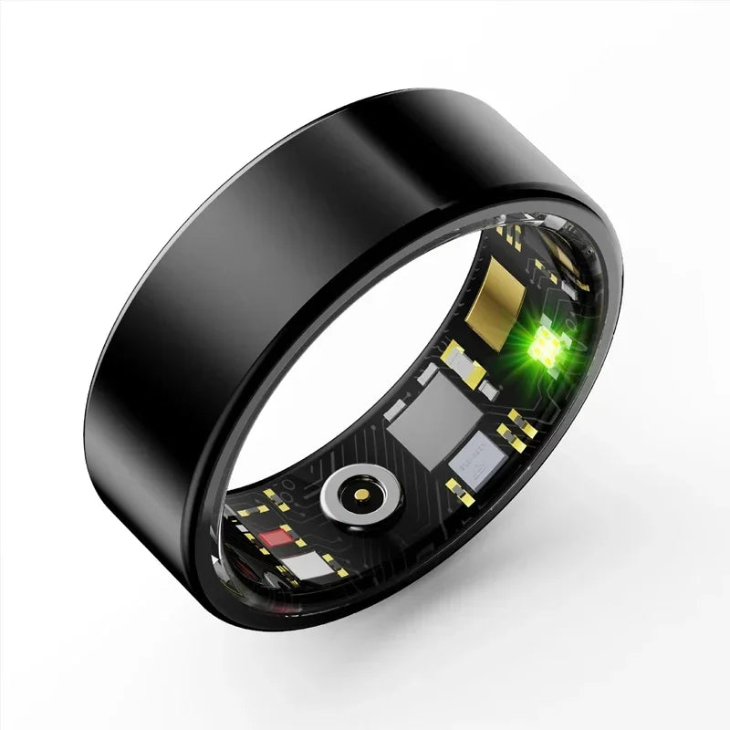 Smart Health Tracker Ring - Heart Rate & Oxygen Fitness Monitor Black Tidesmit