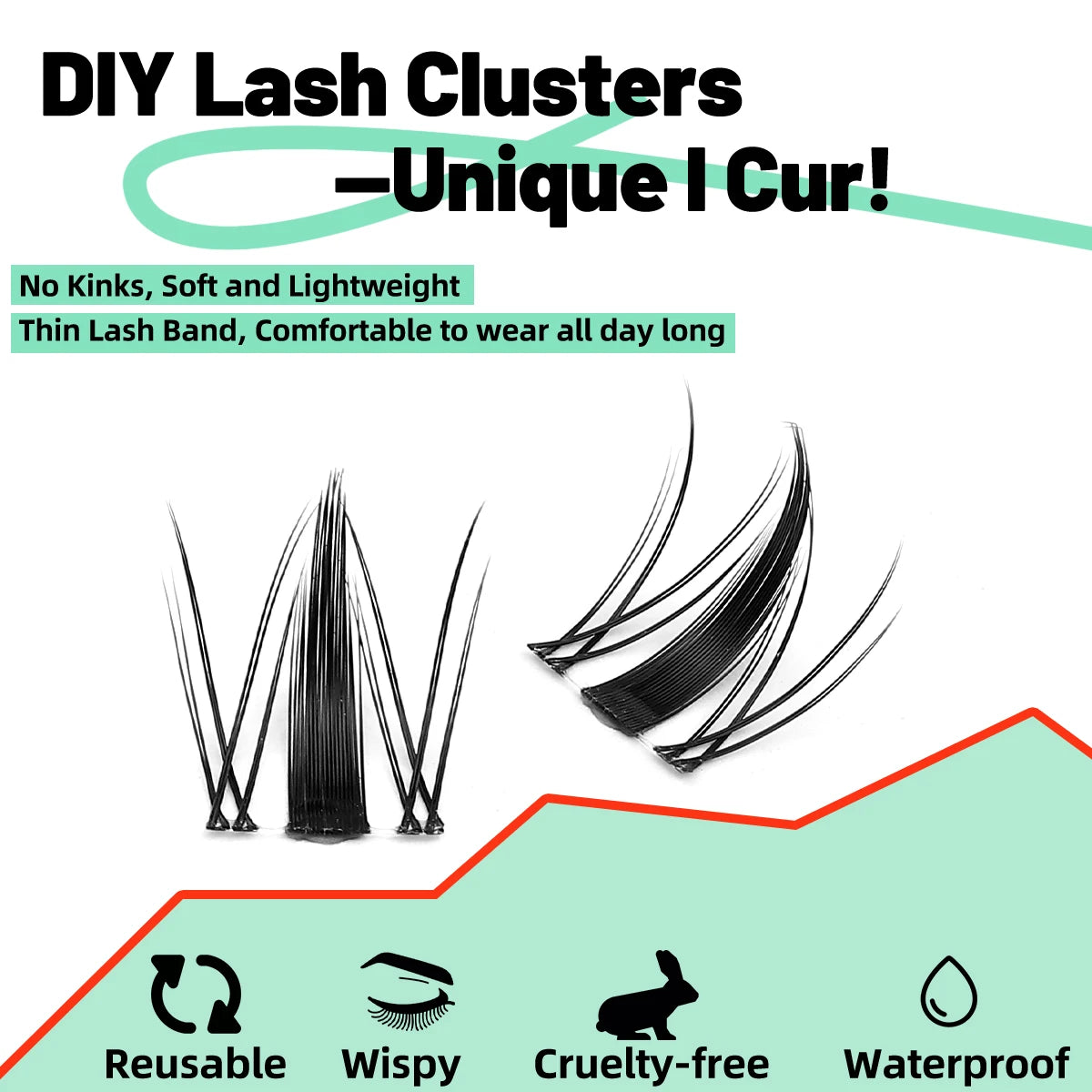 IGUIONSS Segmented False Eyelash Extension DIY Natural Individual Lash Makeup Tools Soft Easy to Operate Eyelashes False