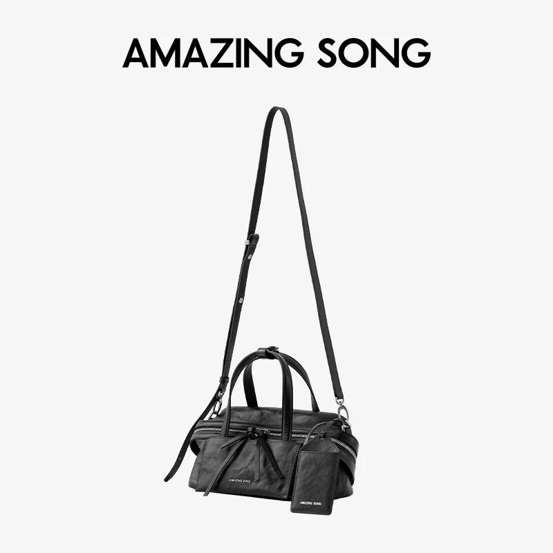 Amazing Song Original Design Cheese Roll Pillow Bag Small Top Grain Leather 2026 New Fashionable Women's bags