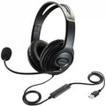 USB Wired Headset with Noise Cancelling Mic for PC - Black black China Mainland Tidesmit