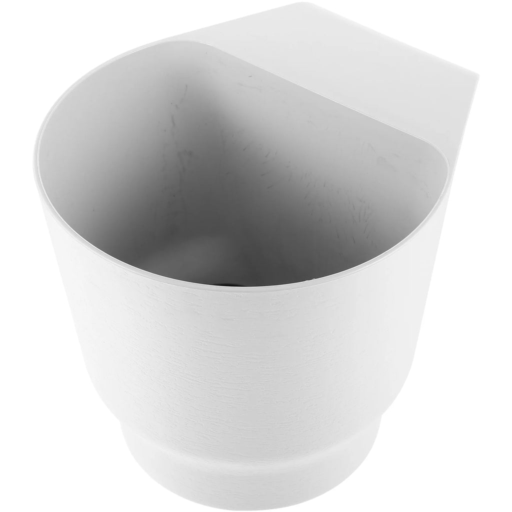 Round Black Thickened Plastic Hanging Plant Pot Railing Flower Planter Balcony Wall Decorative Flowerpot Garden Supplies