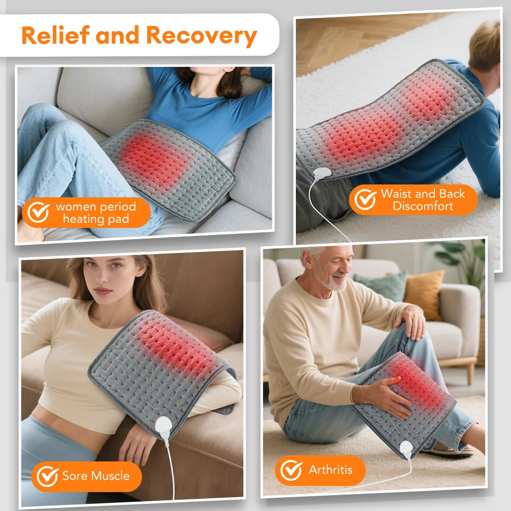 Electric Heating Pad for Neck and Back with 9 Heat Levels - Tidesmit Body Shaping Massage Equipment Tidesmit