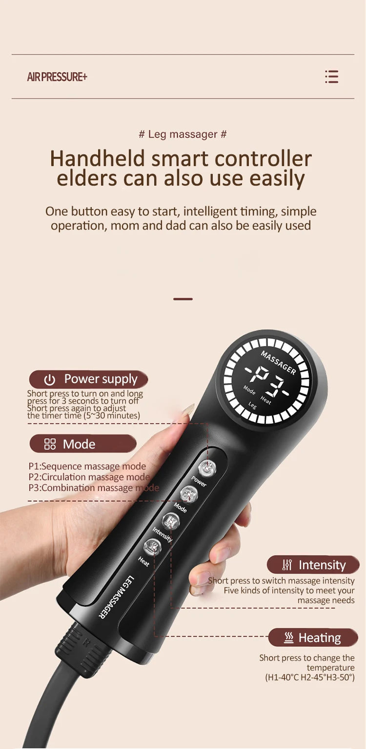 Shiatsu Foot and Back Massager with Heat Therapy - Tidesmit EU Model Massage Cushion Tidesmit