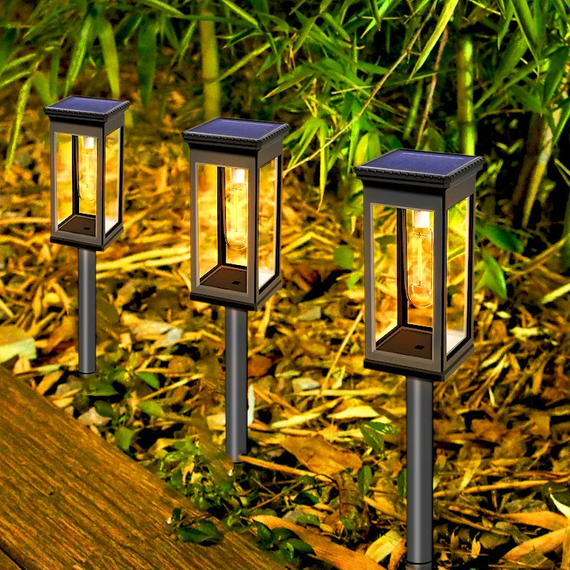 Solar Pathway Lights Outdoor Waterproof Warm LED Solar Garden Lights All-Weather Solar Powered Walkway Lights Yard Patio Decor