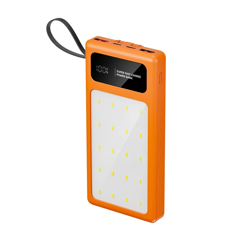 Tidesmit High Capacity Portable Charger with LED Camping Light Orange-20000mAh Tidesmit