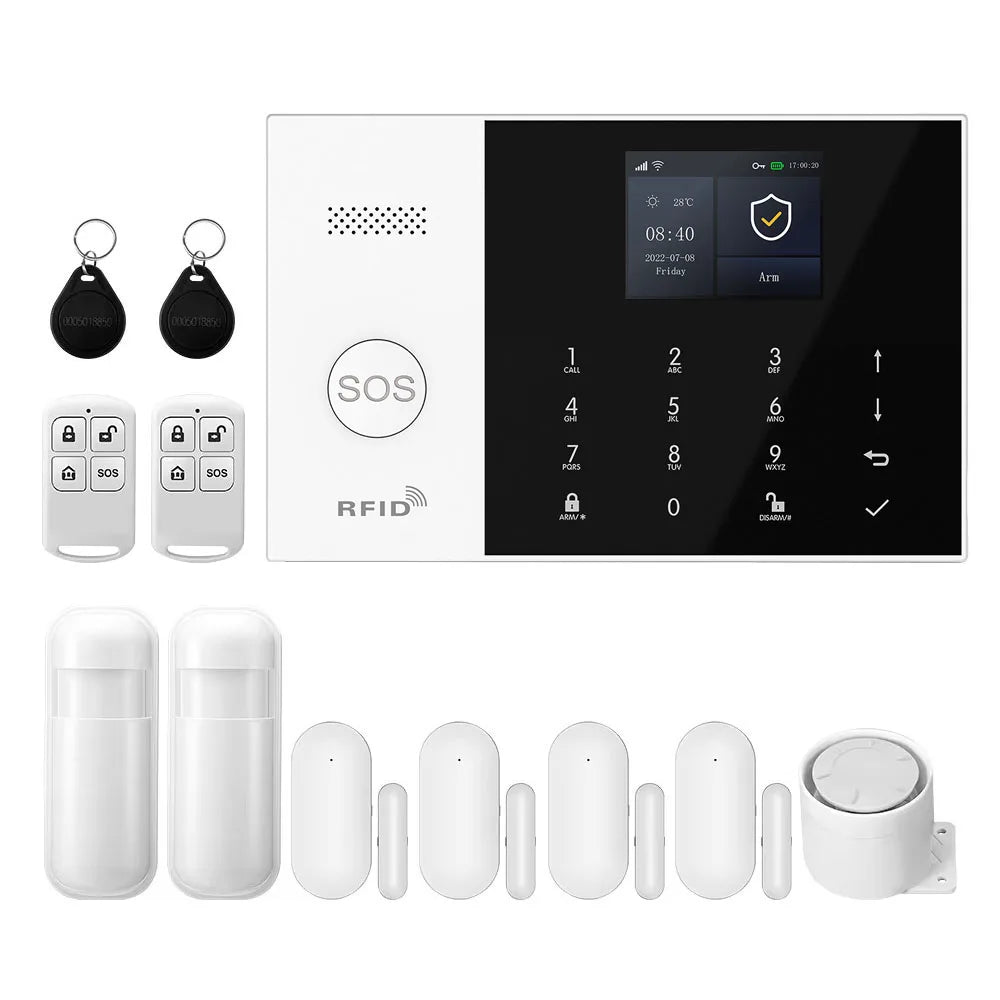 Smart Home Alarm System | WiFi GSM Motion Sensor Kit | Tidesmit EU 2G GSM WiFi Kit C EU Plug Tidesmit