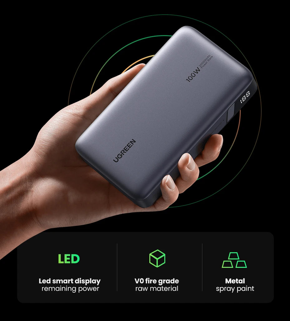 100W Fast Charging Power Bank 20000mAh for Laptops and Phones Tidesmit
