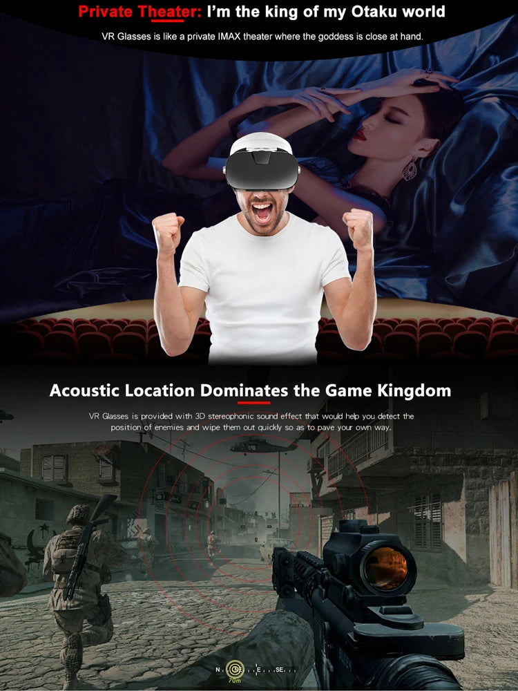 VR Headset for Smartphones with Remote - Immersive 3D Mobile Gaming Tidesmit