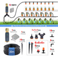 20m Garden Zigbee Timer Multiple Types of Sprinkler Irrigation Kit 1/4'' Hose Smart Application Remote Control Watering System